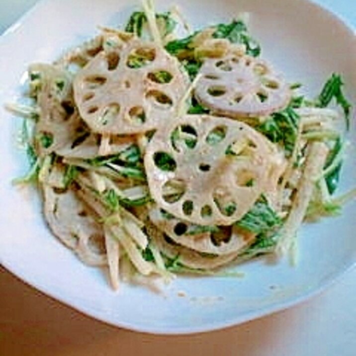レンコン水菜のサラダ